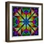 Multicolor Beautiful Fractal Flower. Computer Generated Graphics-velirina-Framed Art Print