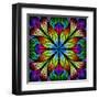 Multicolor Beautiful Fractal Flower. Computer Generated Graphics-velirina-Framed Art Print