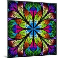 Multicolor Beautiful Fractal Flower. Computer Generated Graphics-velirina-Mounted Art Print