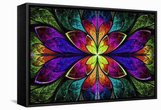 Multicolor Beautiful Fractal Pattern-velirina-Framed Stretched Canvas