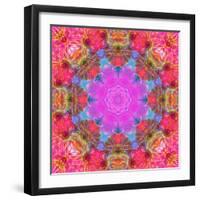 Multicolor Blossom Design from Zinnia, Gerber Daisy and Texture, Photographic Layer Work-Alaya Gadeh-Framed Photographic Print