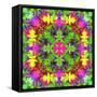 Multicolor Blossom Design from Zinnia, Gerber Daisy and Texture, Symmetric Photographic Layer Work-Alaya Gadeh-Framed Stretched Canvas