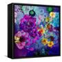 Multicolor Blossoms in Deep Blue Water-Alaya Gadeh-Framed Stretched Canvas