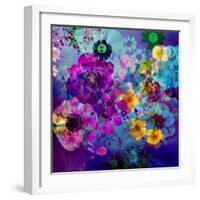 Multicolor Blossoms in Deep Blue Water-Alaya Gadeh-Framed Photographic Print
