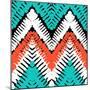 Multicolor Hand Drawn Pattern Zigzag-tukkki-Mounted Art Print