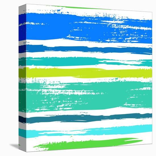 Multicolor Striped Pattern with Brushed Lines-tukkki-Stretched Canvas