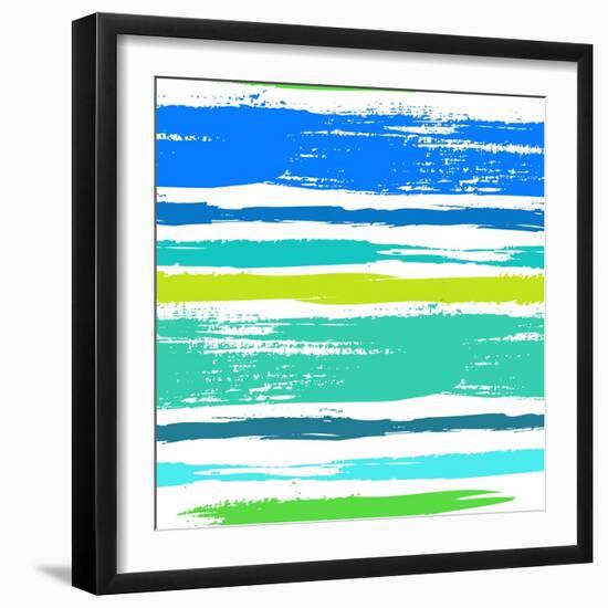 Multicolor Striped Pattern with Brushed Lines-tukkki-Framed Art Print