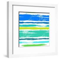 Multicolor Striped Pattern with Brushed Lines-tukkki-Framed Art Print