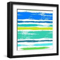 Multicolor Striped Pattern with Brushed Lines-tukkki-Framed Art Print