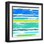 Multicolor Striped Pattern with Brushed Lines-tukkki-Framed Art Print