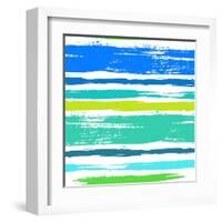 Multicolor Striped Pattern with Brushed Lines-tukkki-Framed Art Print