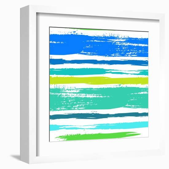 Multicolor Striped Pattern with Brushed Lines-tukkki-Framed Art Print