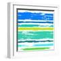 Multicolor Striped Pattern with Brushed Lines-tukkki-Framed Art Print