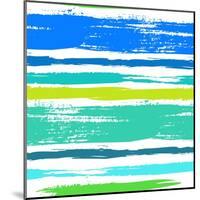 Multicolor Striped Pattern with Brushed Lines-tukkki-Mounted Art Print