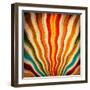 Multicolor Sunbeams Grunge Background. A Vintage Poster-molodec-Framed Art Print