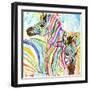 Multicolor Zebras-Jin Jing-Framed Art Print