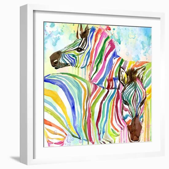 Multicolor Zebras-Jin Jing-Framed Art Print