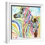 Multicolor Zebras-Jin Jing-Framed Art Print