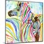 Multicolor Zebras-Jin Jing-Mounted Art Print