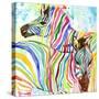 Multicolor Zebras-Jin Jing-Stretched Canvas