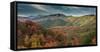 Multicolored fall panoramic landscape, Wasatch Mountains, near Park City and Midway, Utah, USA.-Howie Garber-Framed Stretched Canvas