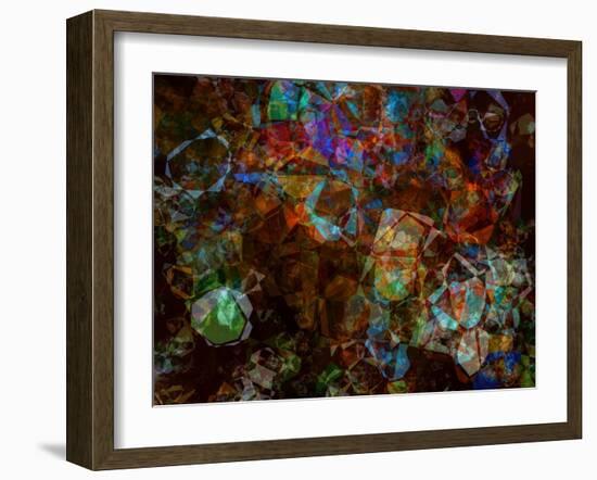 Multicolored Kaleidoscope Abstract Background-Zurbagan-Framed Art Print