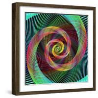 Multicolored Spiral Fractal Design Background-David Zydd-Framed Photographic Print