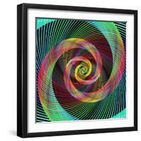 Multicolored Spiral Fractal Design Background-David Zydd-Framed Photographic Print