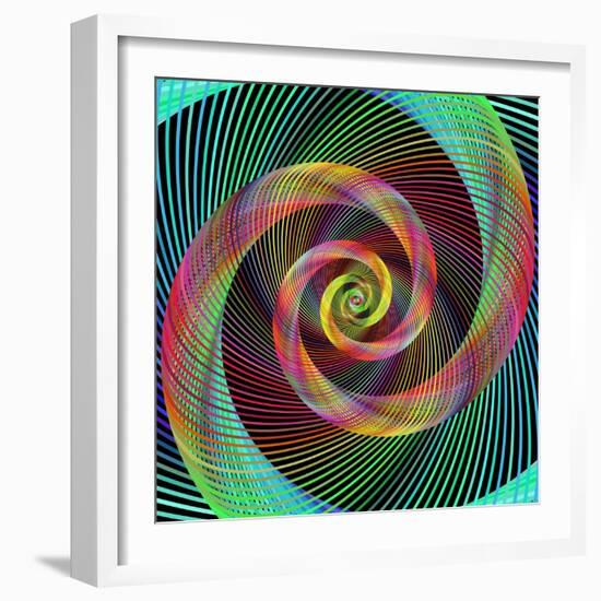 Multicolored Spiral Fractal Design Background-David Zydd-Framed Photographic Print