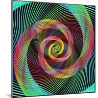 Multicolored Spiral Fractal Design Background-David Zydd-Mounted Photographic Print