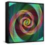 Multicolored Spiral Fractal Design Background-David Zydd-Framed Stretched Canvas