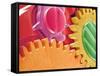 Multicolored Watch Gears-Micro Discovery-Framed Stretched Canvas