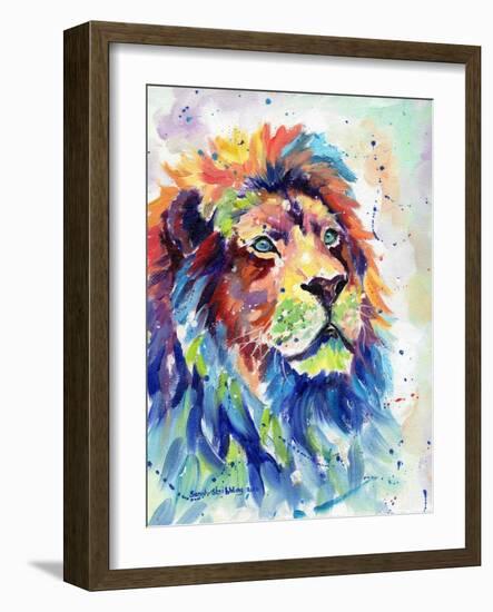 Multicolour Lion-Sarah Stribbling-Framed Art Print