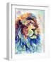 Multicolour Lion-Sarah Stribbling-Framed Art Print