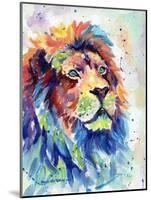 Multicolour Lion-Sarah Stribbling-Mounted Art Print