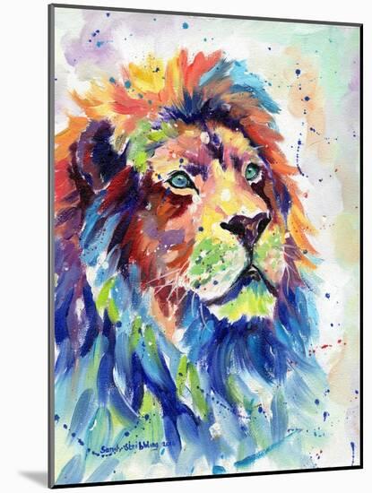 Multicolour Lion-Sarah Stribbling-Mounted Art Print