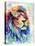 Multicolour Lion-Sarah Stribbling-Stretched Canvas