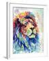 Multicolour Lion-Sarah Stribbling-Framed Art Print