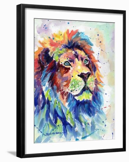 Multicolour Lion-Sarah Stribbling-Framed Art Print