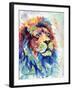 Multicolour Lion-Sarah Stribbling-Framed Art Print