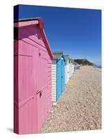 Multicoloured Beach Huts at Seaton, Devon Heritage Coast, UNESCO World Heritage Site, England-Neale Clarke-Stretched Canvas