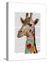 Multicoloured Giraffe-Fab Funky-Stretched Canvas