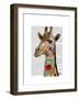 Multicoloured Giraffe-Fab Funky-Framed Art Print