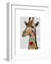 Multicoloured Giraffe-Fab Funky-Framed Art Print