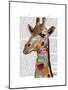 Multicoloured Giraffe-Fab Funky-Mounted Art Print
