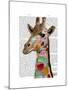 Multicoloured Giraffe-Fab Funky-Mounted Art Print