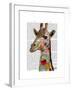 Multicoloured Giraffe-Fab Funky-Framed Art Print