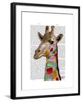 Multicoloured Giraffe-Fab Funky-Framed Art Print