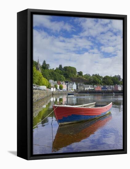 Multicoloured Houses and Small Boats in the Harbour at Tobermory, Balamory, Mull, Scotland, UK-Neale Clarke-Framed Stretched Canvas