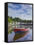 Multicoloured Houses and Small Boats in the Harbour at Tobermory, Balamory, Mull, Scotland, UK-Neale Clarke-Framed Stretched Canvas